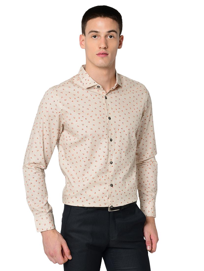 mens micro print casual shirt - 16699242 - Standard Image - 1