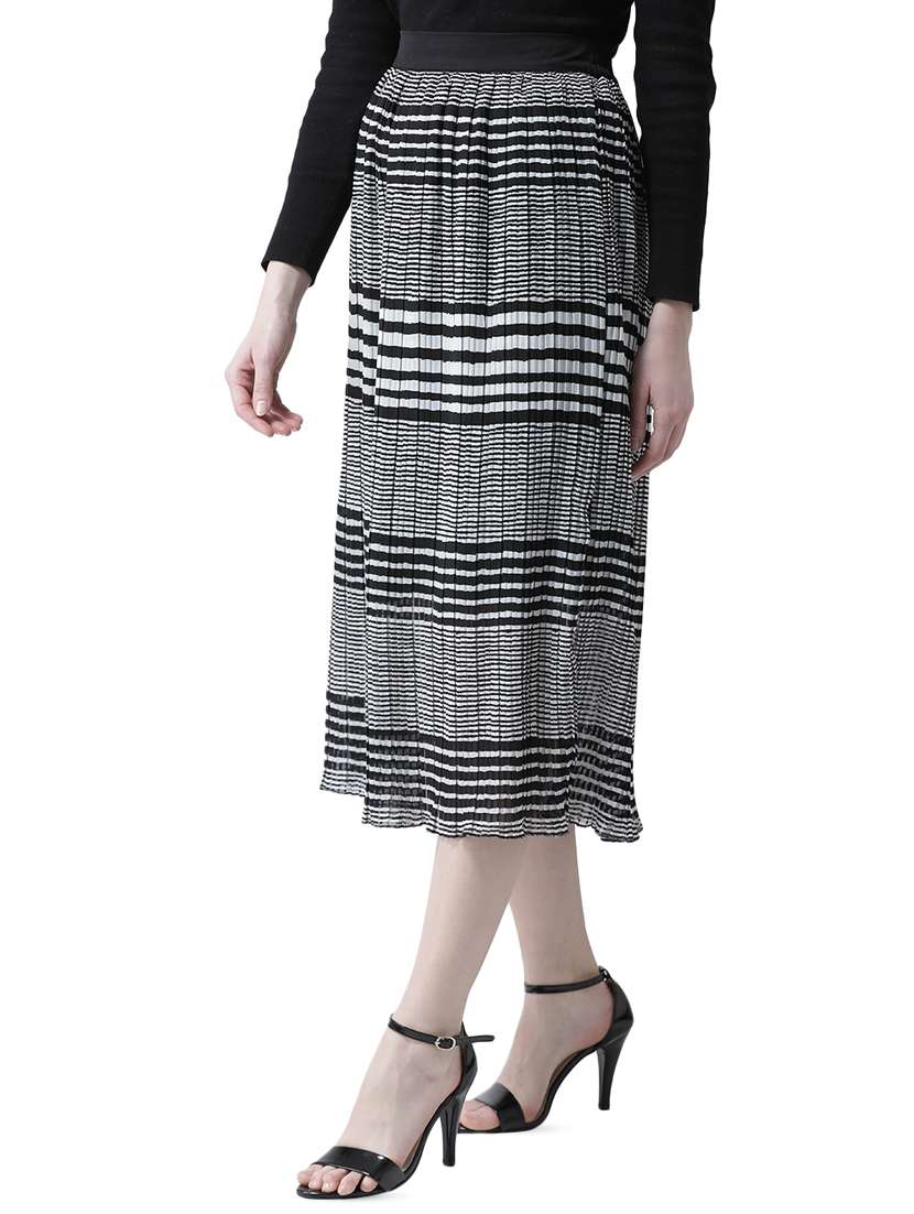 high rise striped pleated skirt - 16699845 - Standard Image - 1