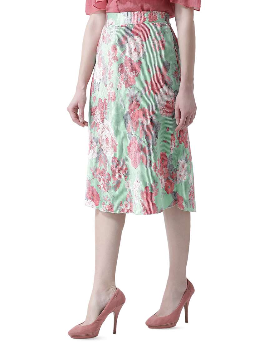 high rise floral pleated skirt - 16699847 -  Standard Image - 1