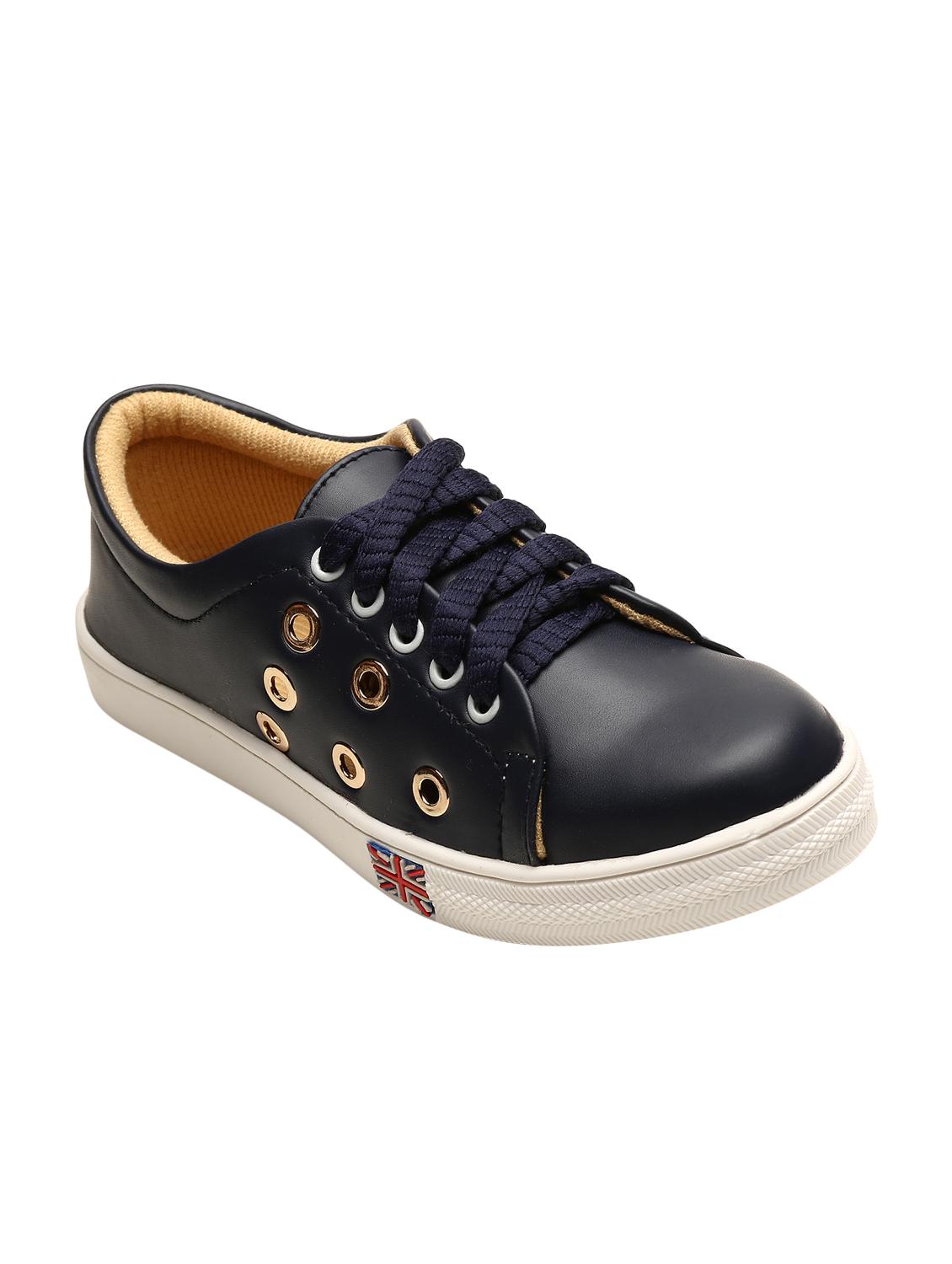 navy lace-up sneakers