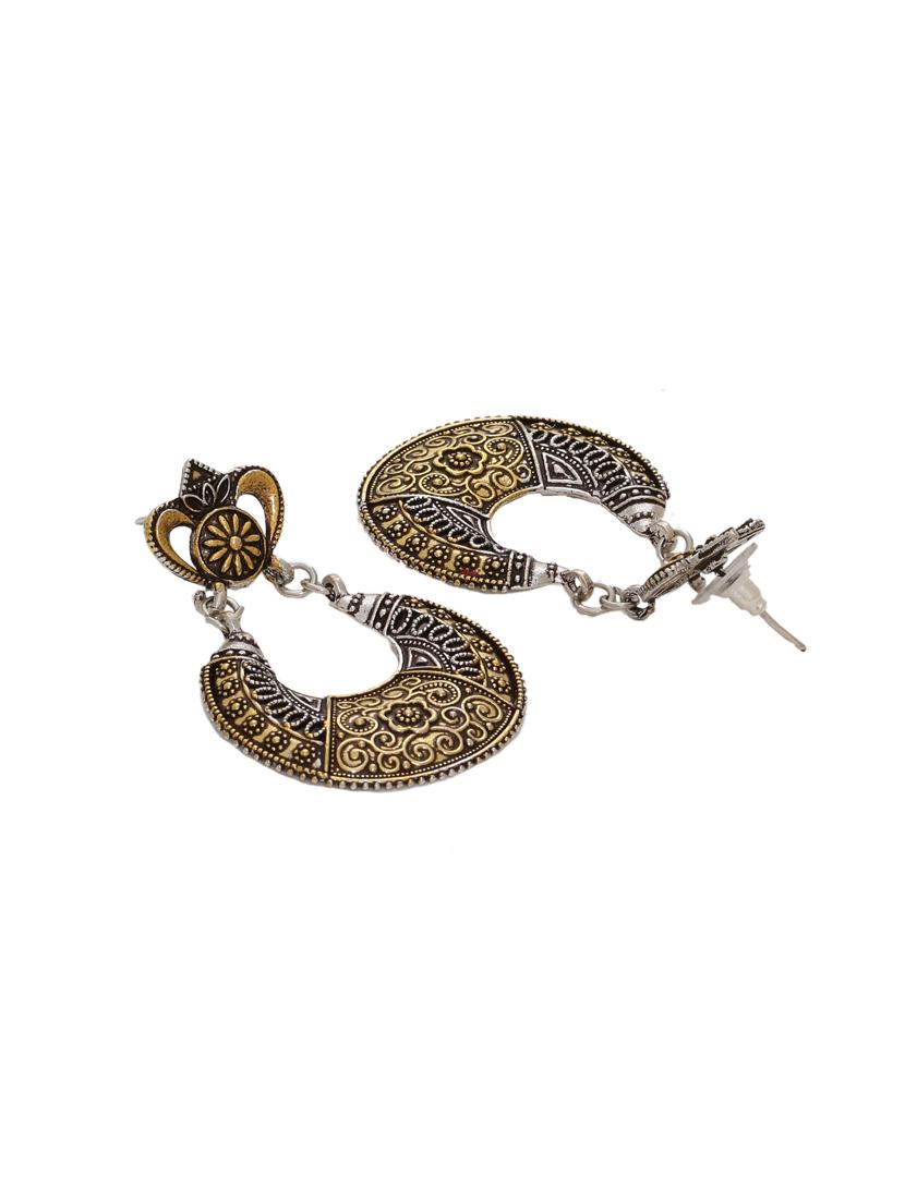 metallic brass drop earring - 16700050 - Standard Image - 1