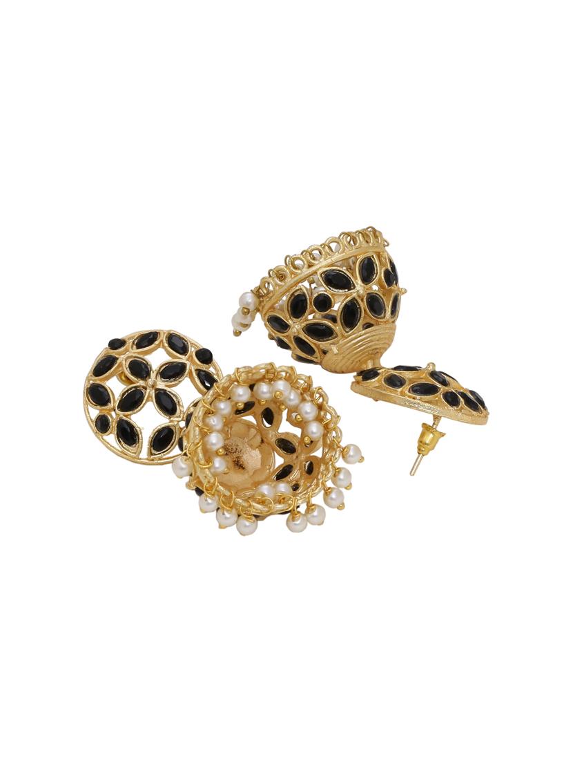gold black tone  brass drop earring - 16700053 -  Standard Image - 1