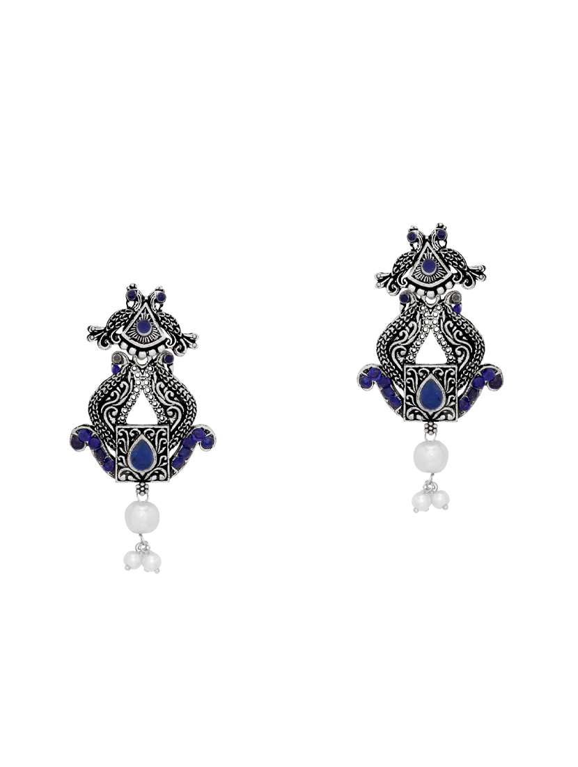 silver brass drop earring