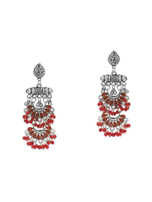 red brass drop earring - 16700061 - Standard Image - 0