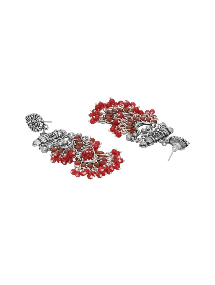red brass drop earring - 16700061 - Standard Image - 1