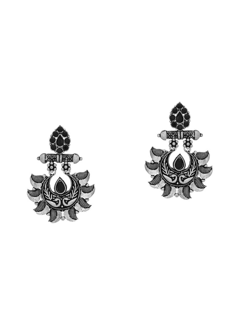 silver brass drop earring