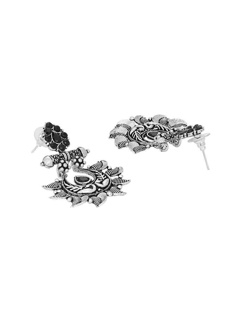 silver brass drop earring - 16700063 -  Standard Image - 1