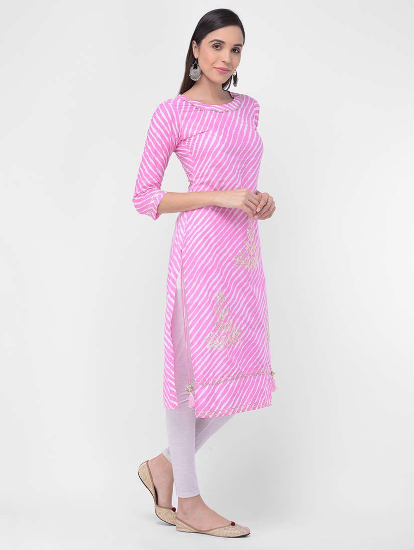 leheriya straight kurta - 16700091 -  Standard Image - 1