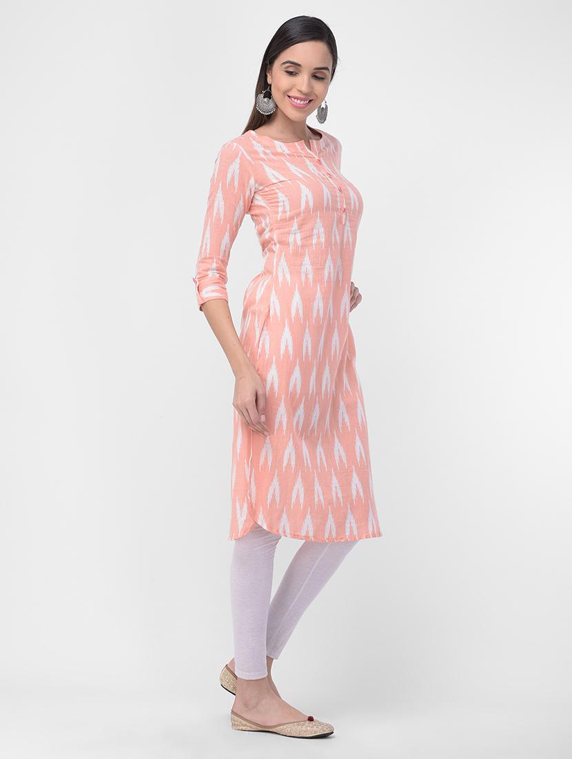 ikat straight kurta - 16700098 - Standard Image - 1