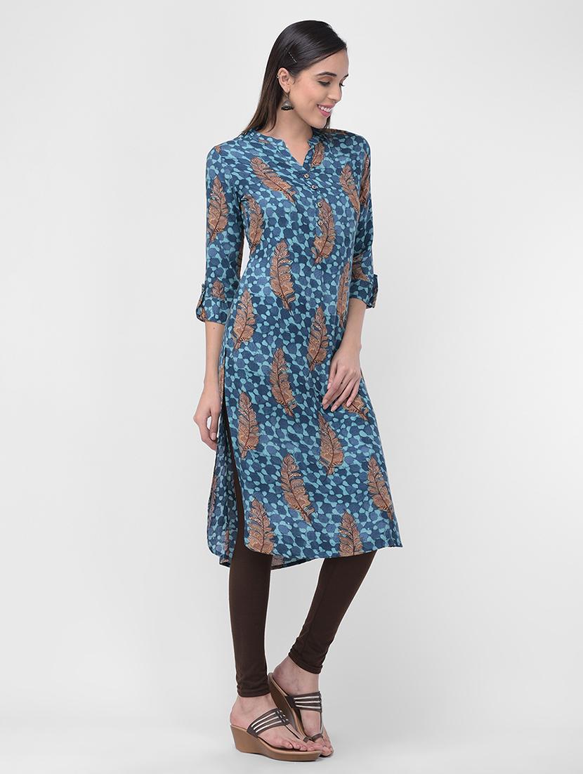printed straight kurta - 16700110 - Standard Image - 1