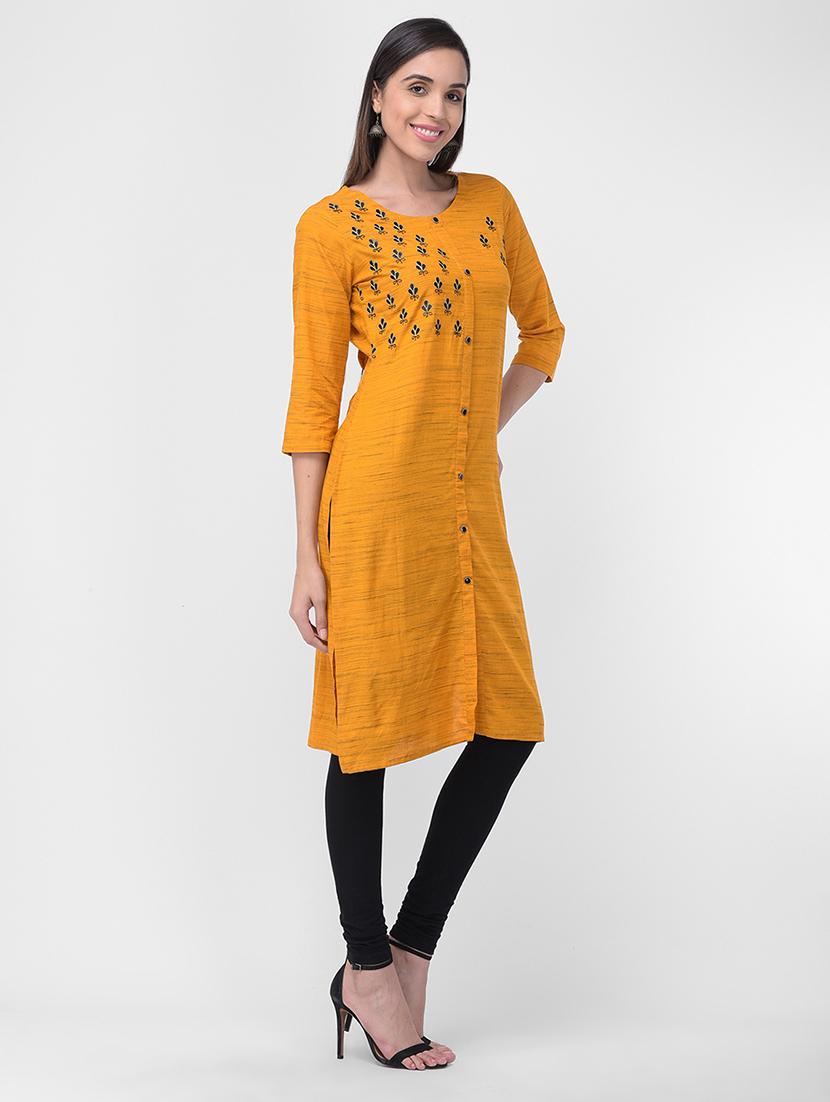 embroidered straight kurta - 16700124 - Standard Image - 1