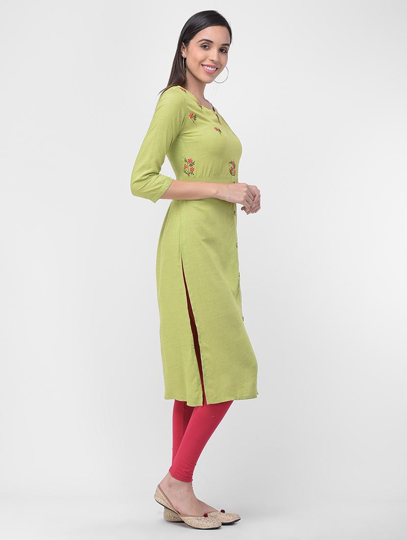 embroidered straight kurta - 16700132 - Standard Image - 1