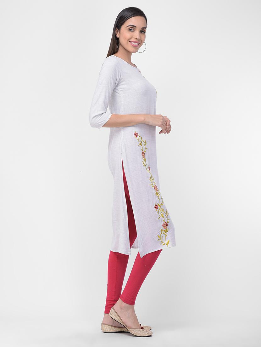 embroidered straight kurta - 16700135 - Standard Image - 1