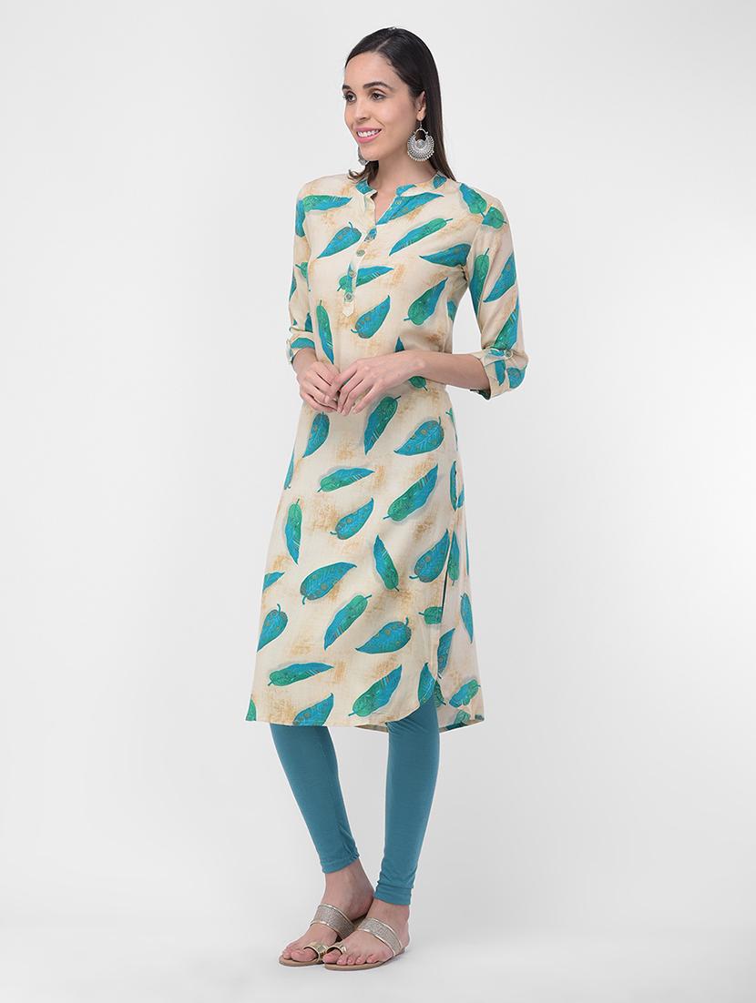 printed straight kurta - 16700147 - Standard Image - 1