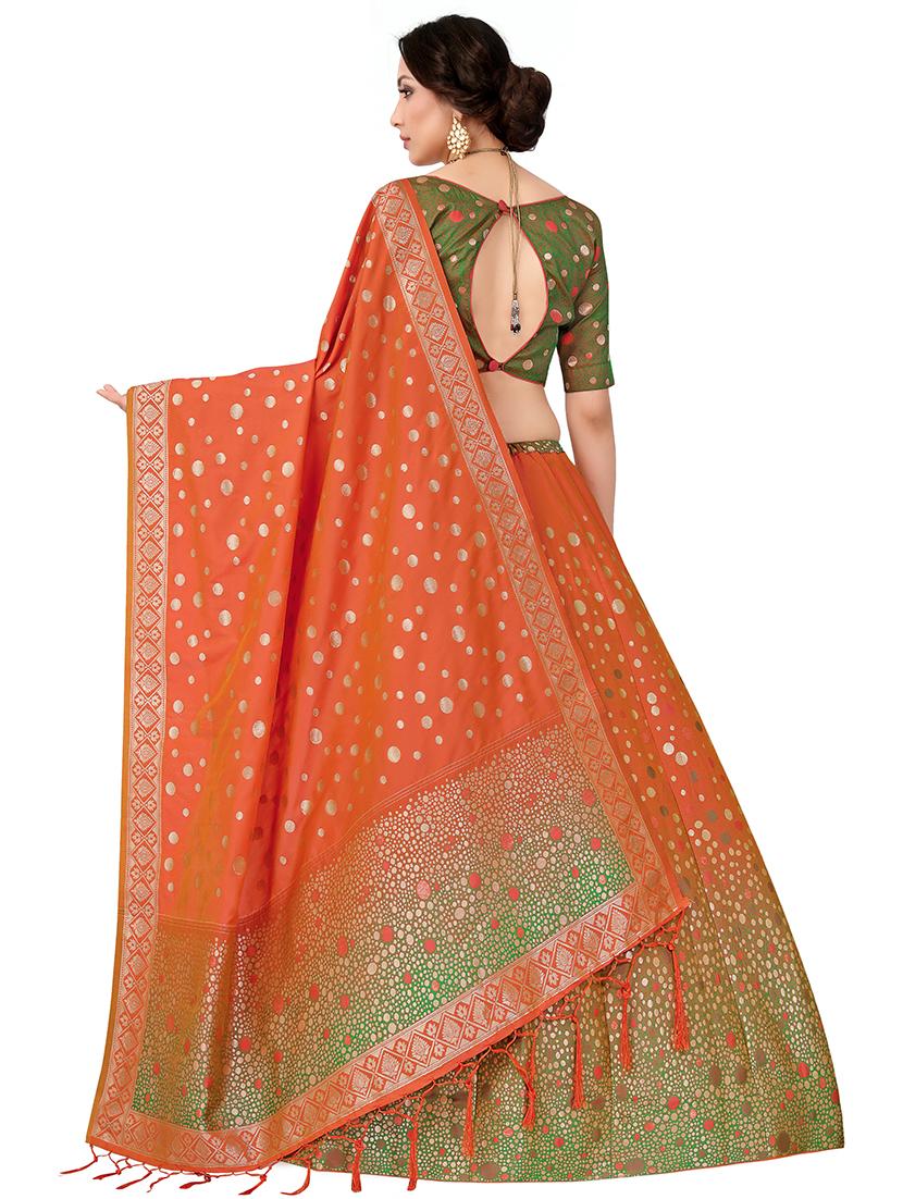 foil print contrast kalidar lehenga - 16700275 -  Standard Image - 1