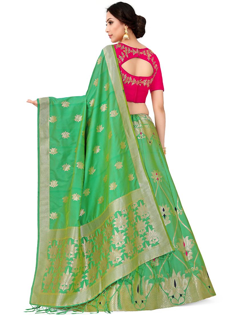 foil print contrast kalidar lehenga  - 16700283 -  Standard Image - 1