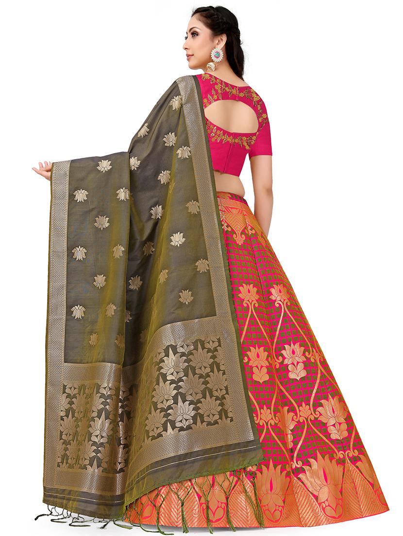 foil print contrast kalidar lehenga  - 16700297 -  Standard Image - 1