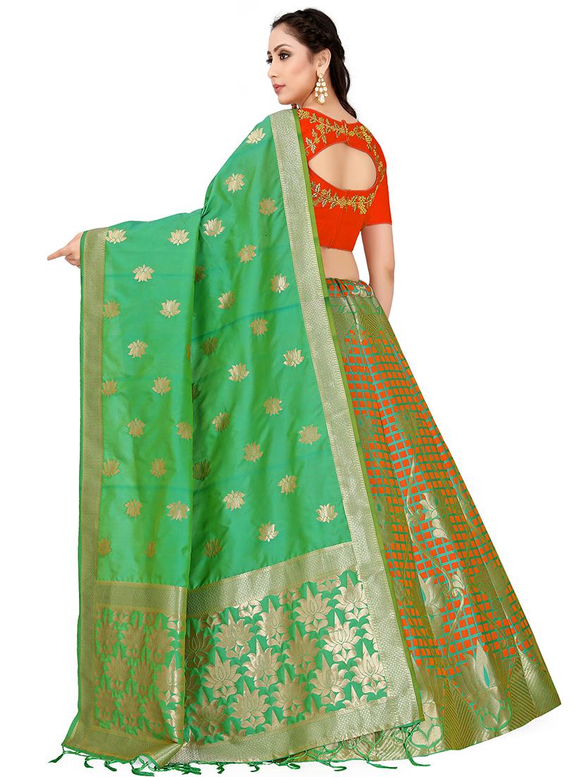 foil print contrast kalidar lehenga  - 16700302 -  Standard Image - 1