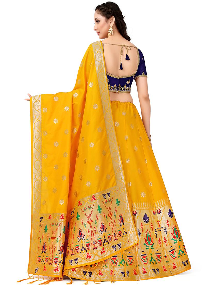 foil print contrast kalidar lehenga - 16700306 - Standard Image - 1