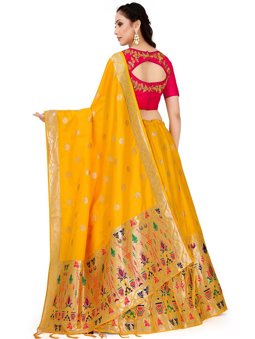 foil print contrast kalidar lehenga  - 16700307 -  Standard Image - 1