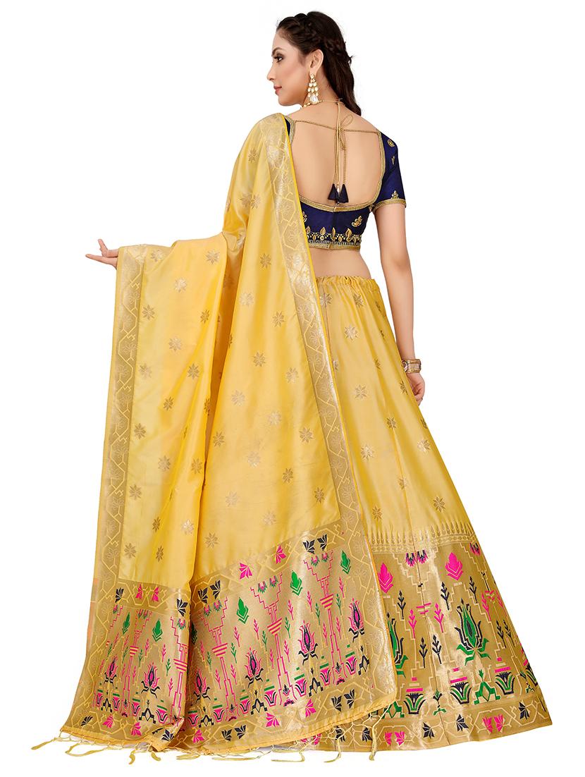 foil print contrast kalidar lehenga - 16700311 - Standard Image - 1