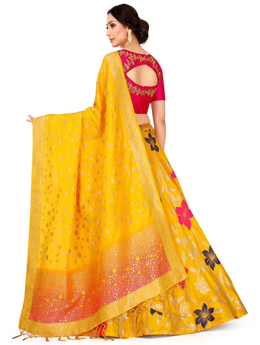 foil print contrast flared lehenga  - 16700323 -  Standard Image - 1