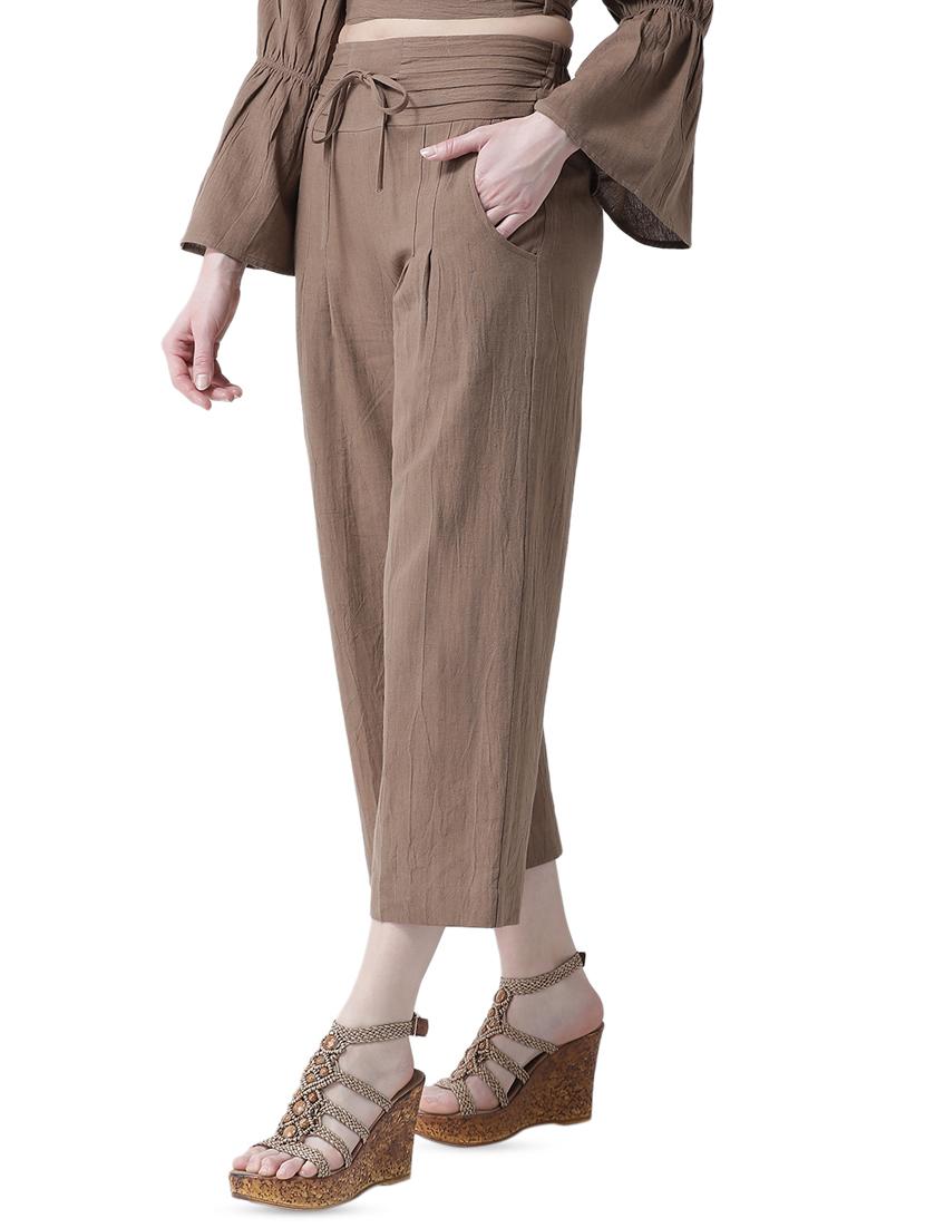 tie front pleated trouser - 16700385 - Standard Image - 1