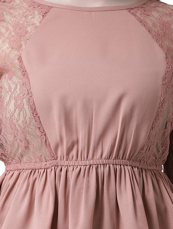 lace detail solid peplum top - 16700742 - Standard Image - 4