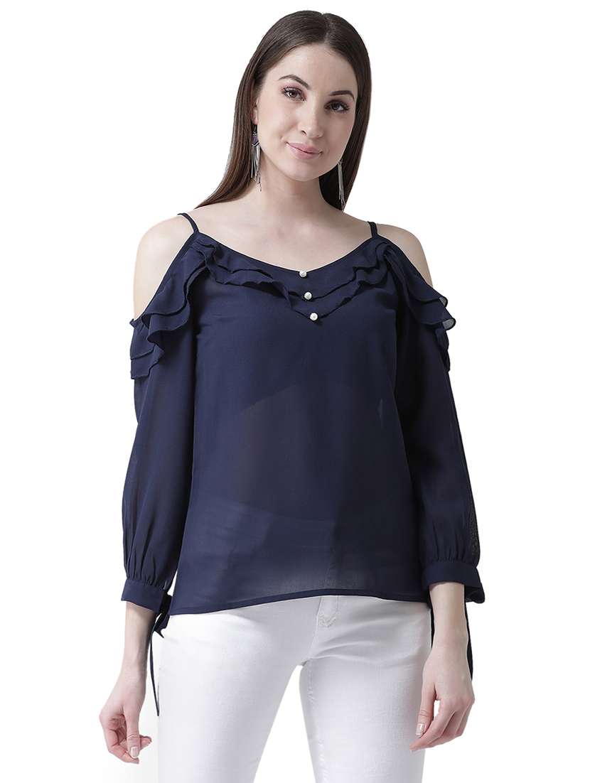 cold shoulder sheer top 