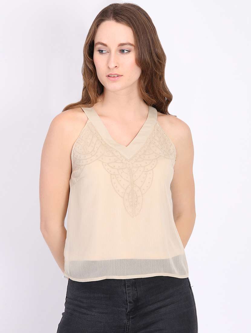 v neck embroidered top 