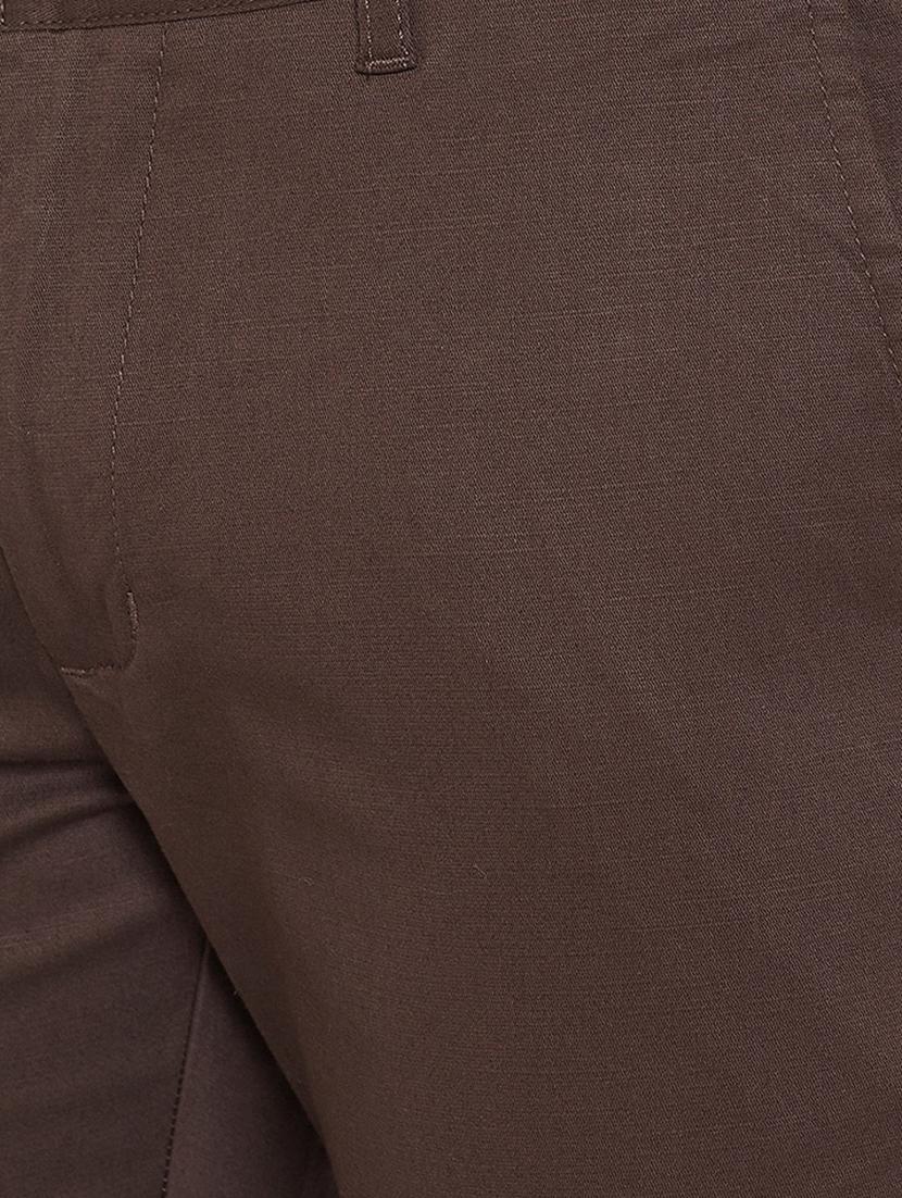 brown solid chinos - 16702289 - Standard Image - 4