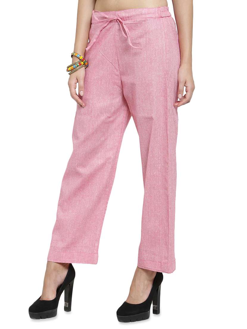 solid flat front tailored pants