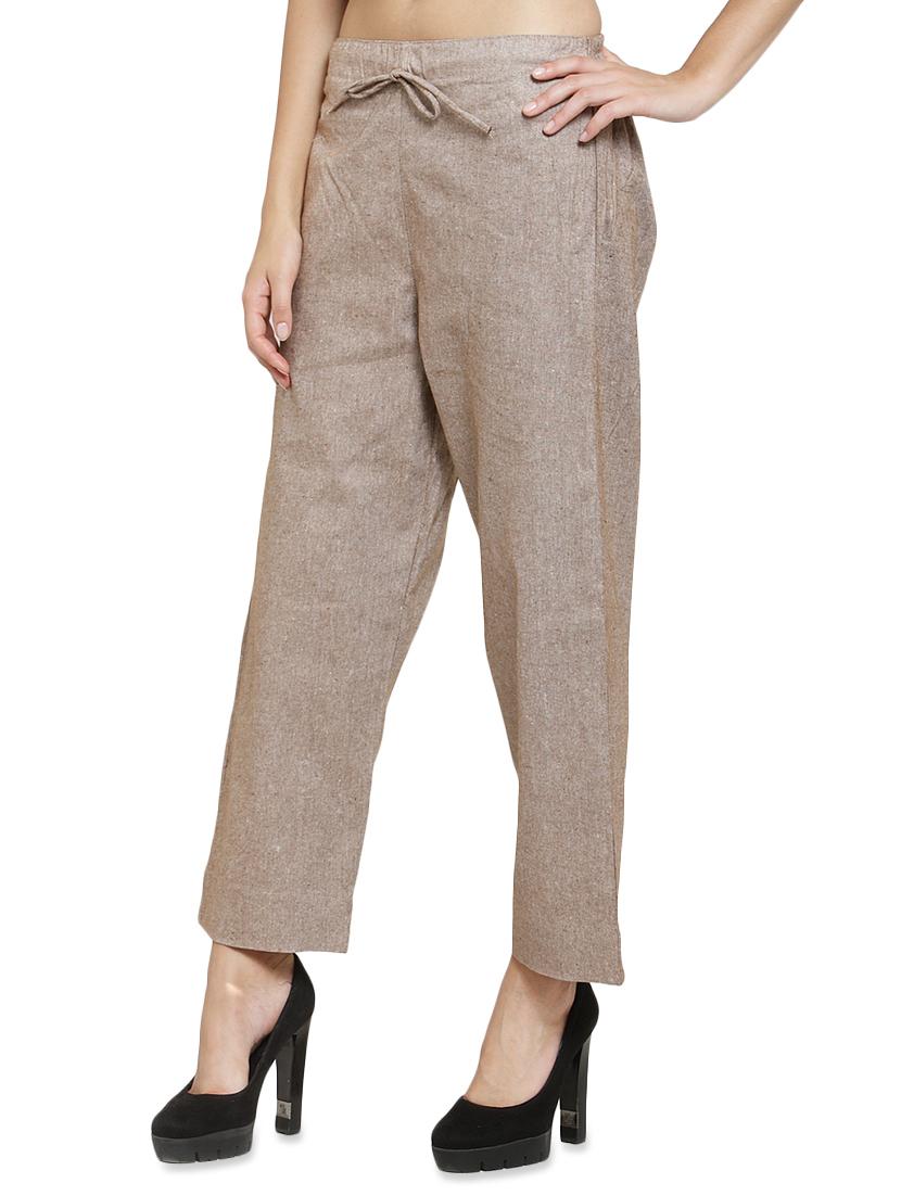 tie front solid flat front trouser - 16702673 - Standard Image - 1