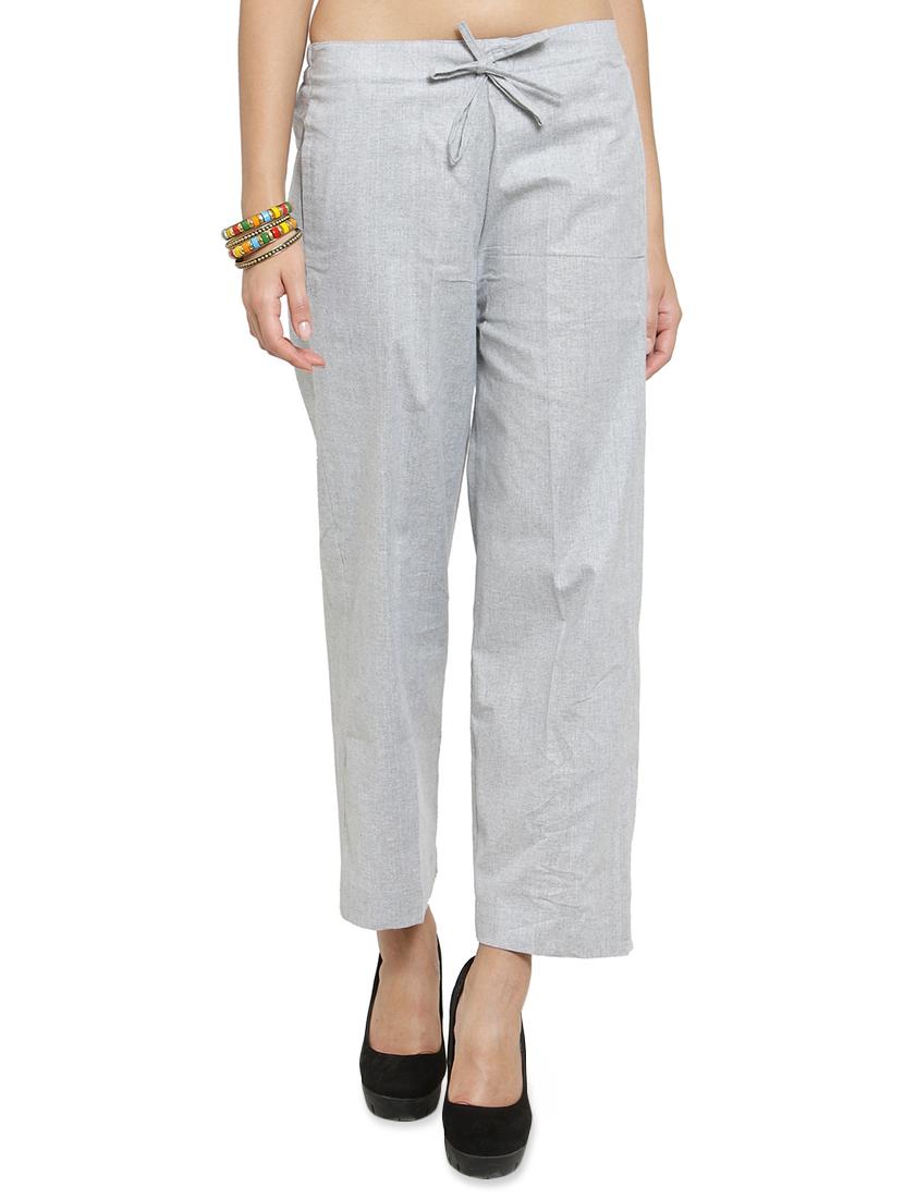 solid flat front tailored pants - 16702675 -  Zoom Image - 0