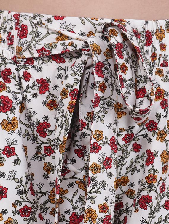 tie up waist floral trouser - 16702694 - Standard Image - 4