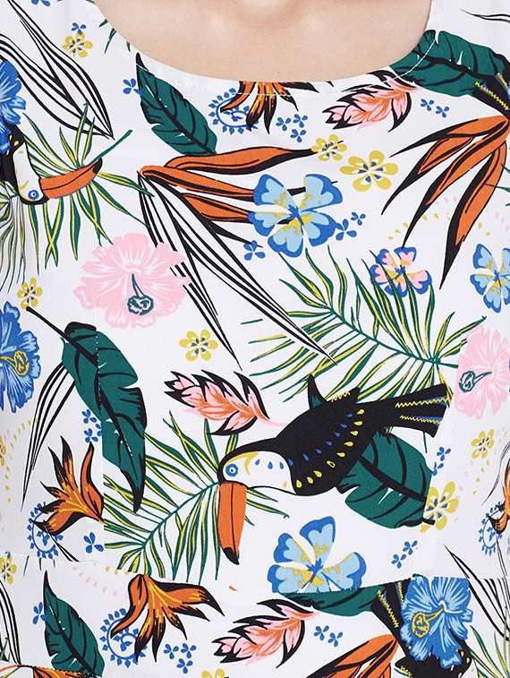 round neck floral a-line dress - 16702809 -  Standard Image - 4