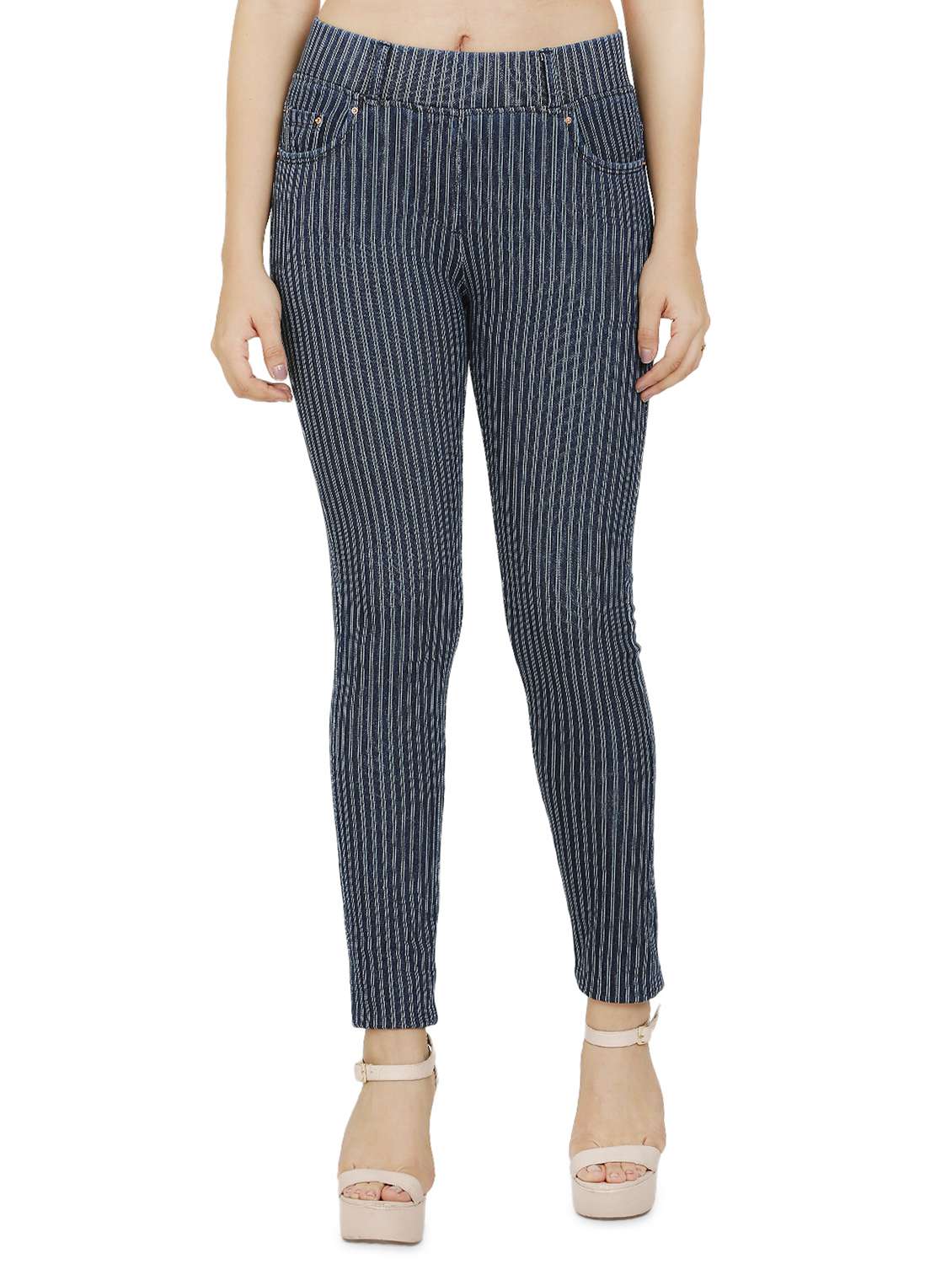 high rise striped trouser 