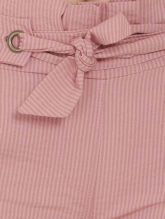 tie front striped wide leg trouser - 16704344 - Standard Image - 4