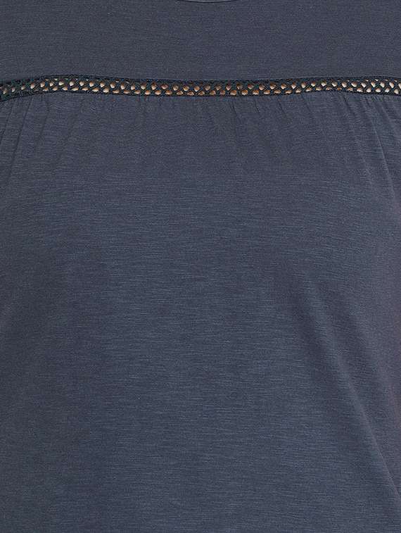 lace detail round neck top - 16704352 - Standard Image - 4