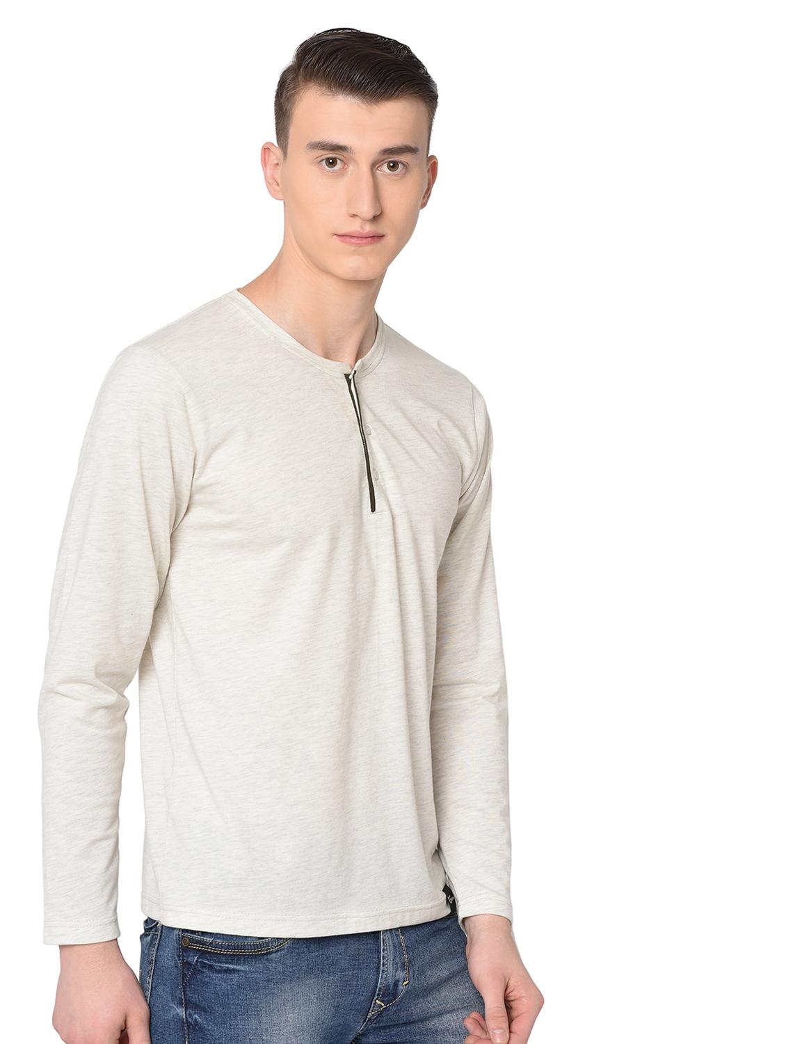 beige solid t-shirt - 16704437 - Standard Image - 1