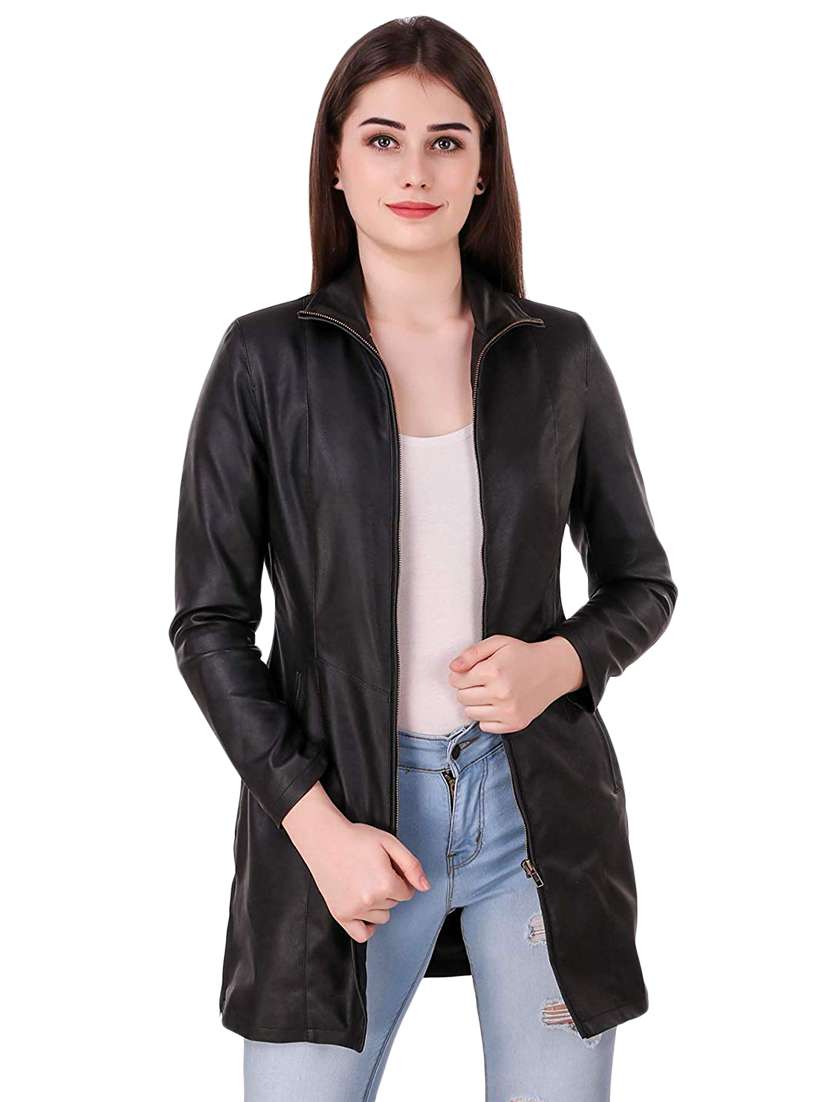 shirt collar leather/leatherette jacket - 16704562 -  Standard Image - 1