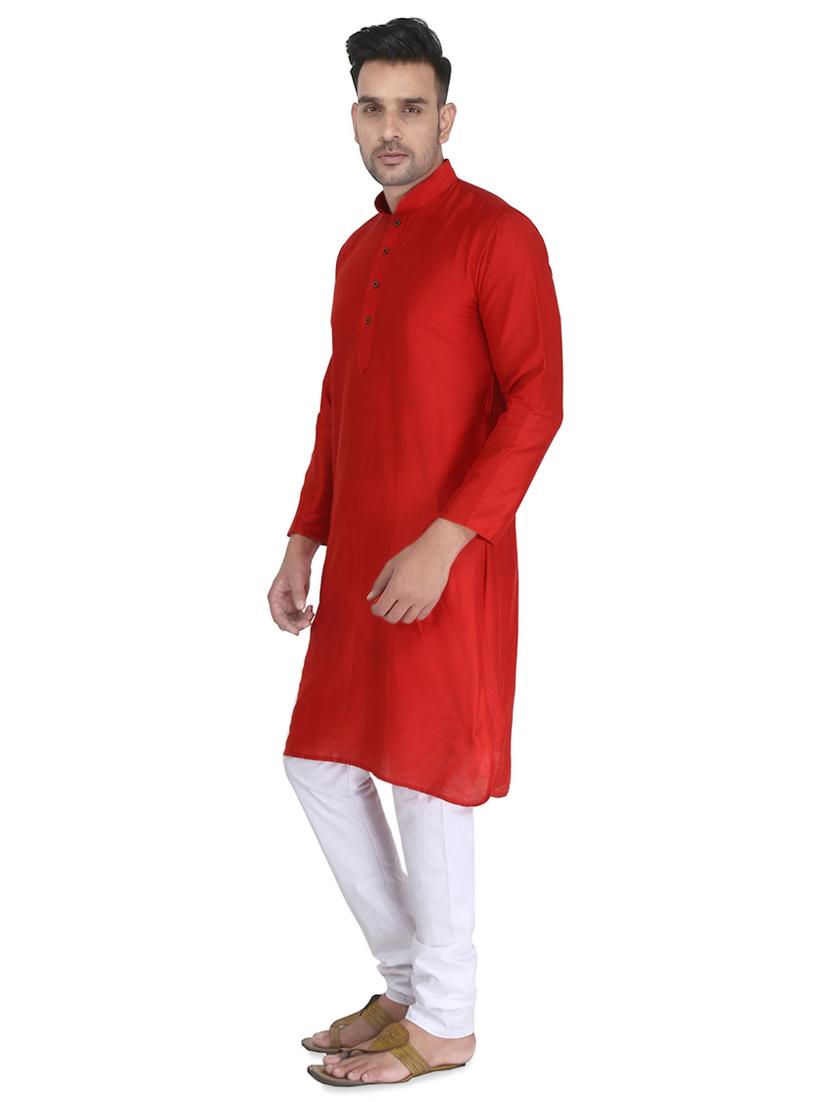red solid long kurta - 16705562 -  Standard Image - 1