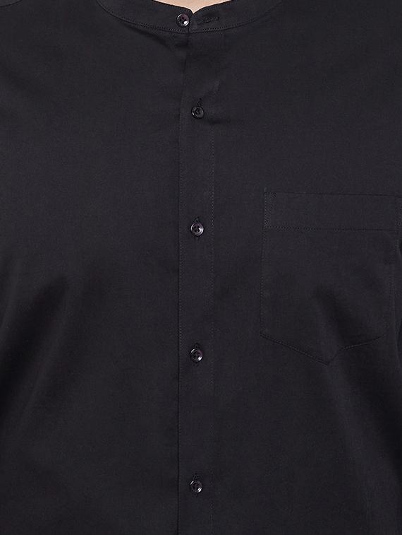 black solid formal shirt - 16706042 - Standard Image - 4