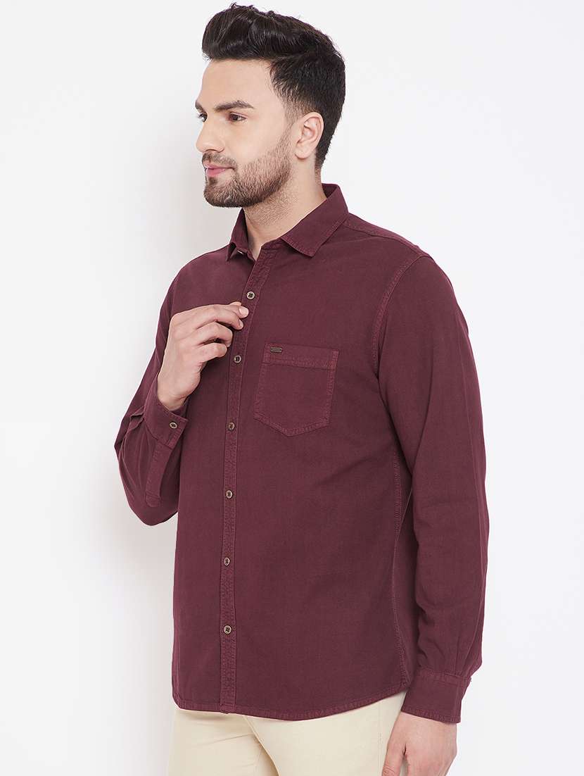 red solid casual shirt - 16706071 - Standard Image - 1