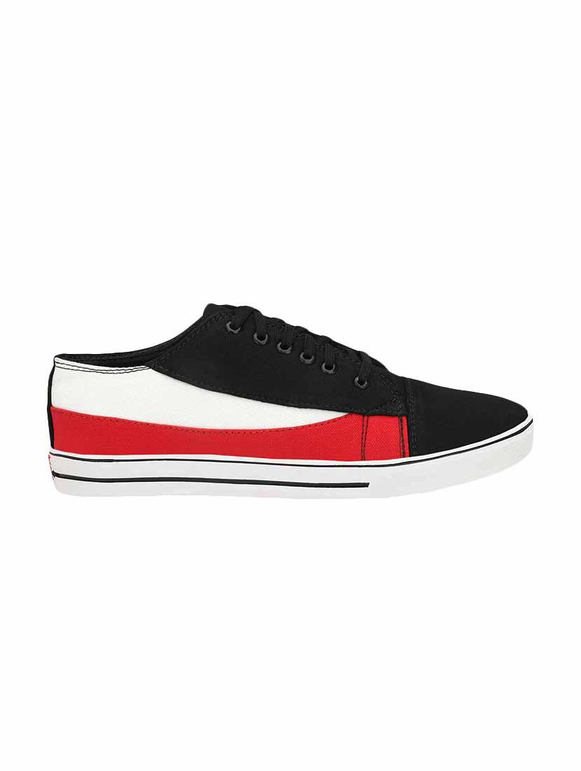 black canvas lace up sneakers - 16707969 - Standard Image - 1