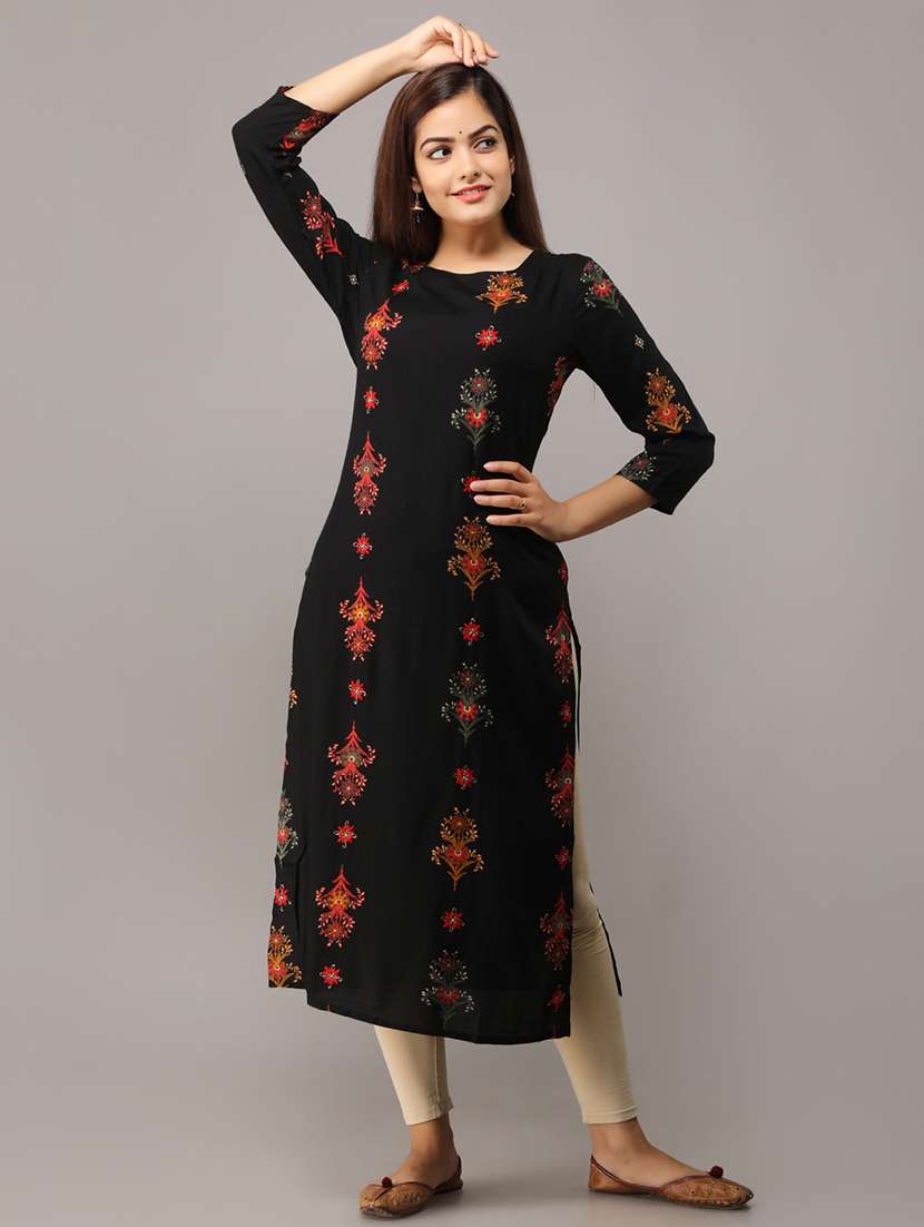 printed straight kurta
