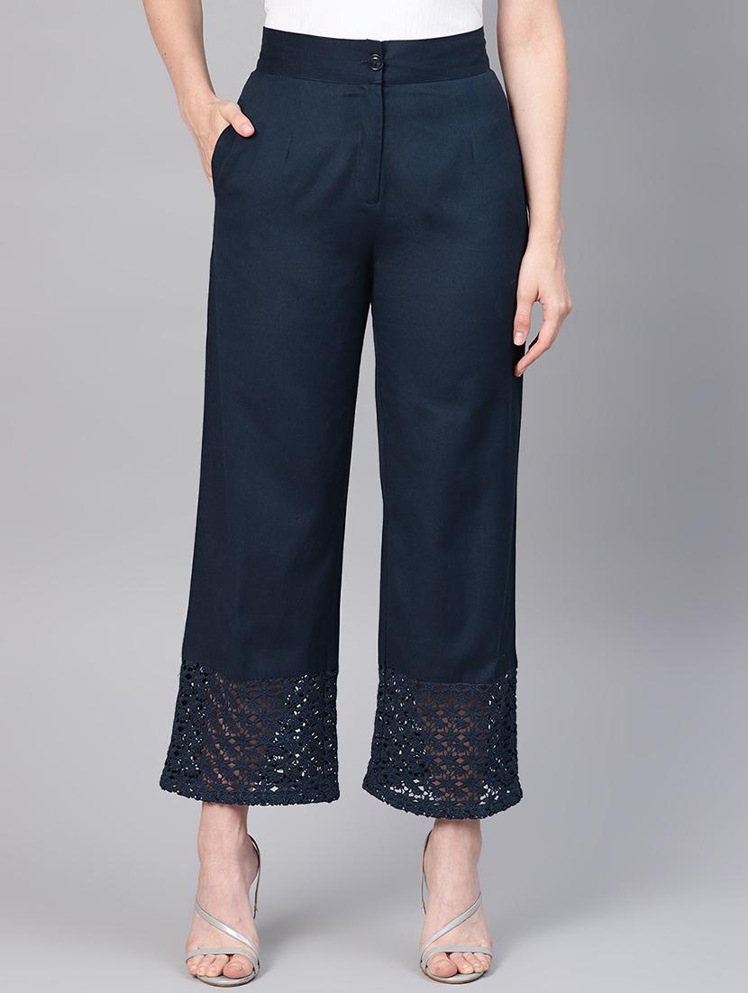 hem detailed straight palazzo - 16710654 -  Zoom Image - 0