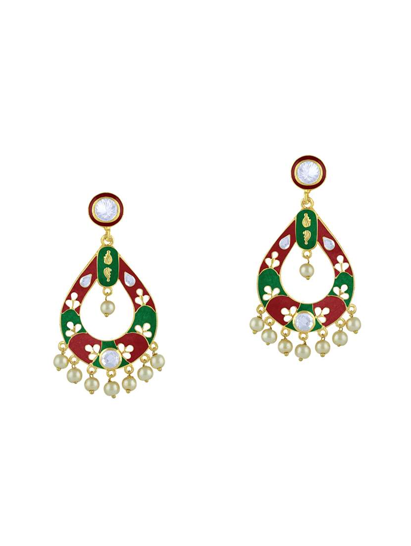 multi colored metal drop earring