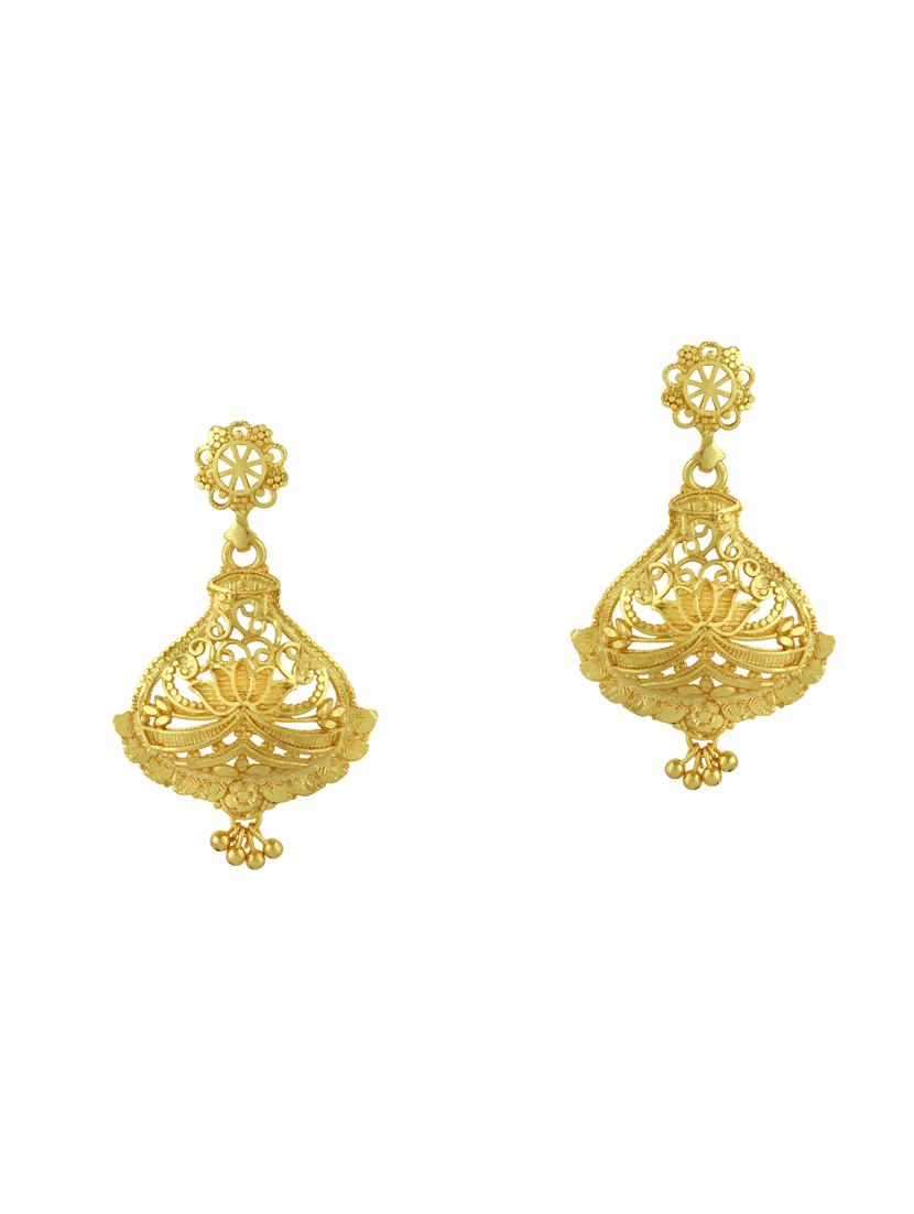gold brass chandellier earring - 16711459 -  Zoom Image - 0