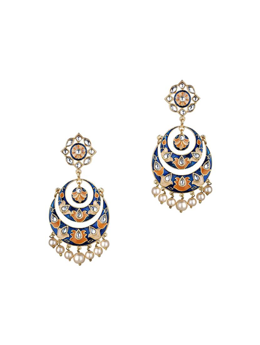 blue metal chandballi earring - 16711481 - Zoom Image - 0
